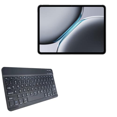 BoxWave Keyboard Compatible with OnePlus Pad 2 - SlimKeys Bluetooth Keyboard, Portable Thin with Chiclet-Style Keys - Jet Black