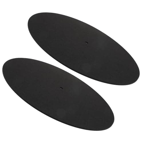Balacoo 2pcs Felt Turntable Mats for Vinyl Records Black Static Record Player Platter Pads Reduce Vibration and Enhance Adhesion for Phonograph
