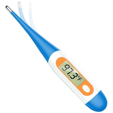 Basal Thermometer for Adults with 10 Seconds Fast Reading, Digital Thermometer (Light Blue+Orange)