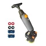 Commercial Floor Scrubber Machine, 17" Dual Brush Walk Behind Scrubber Dryer, 360 RPM Rechargeable Battery Powered Floor Washer for Factory School Hotel(Gray)