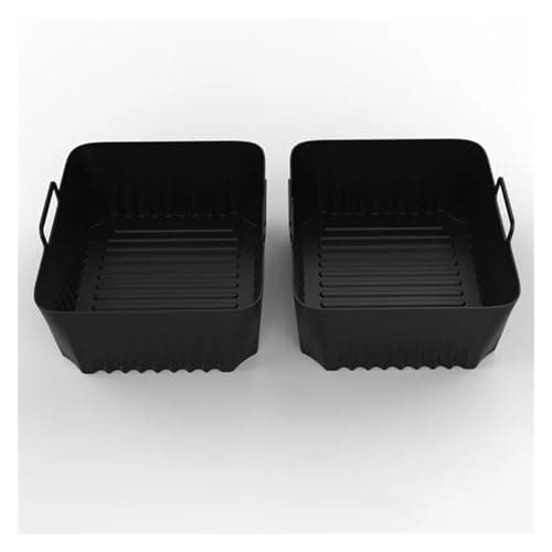 B06B-2 PCS Air Fryer Silicone Liners Black Silica Gel,Compatible For Ninja AF500 Air Fryer Non-Stick Air Fryer Basket Accessories