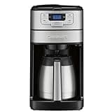 Cuisinart Automatic Grind & Brew 10-Cup Coffee Maker with Blade Grinder, Programmable Coffee Machine Glass Carafe with 1-4 Cup Setting, Brew Pause, Grind-Off Option, DGB-450NAS, Black/Stainless Steel