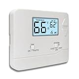 NonProgrammable Thermostat for Home, Digital Energy-Saving Thermostat,Single-Stage Systems, 1 Heat/1 Cool, Easy DIY Install, White Backlight