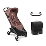 Bugaboo Butterfly 2 Travel Stroller Bundle – Ultra-Compact Stroller (Dusty Pink) + Transport Bag + Safety Bar – Airplane-Friendly, Lightweight & Travel-Ready