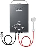 Aokawa Propane Tankless Water Heater for Outdoor Camping, 3.28 GPM On-Demand Hot Water Heater, Portable Instant Hot Water System with Shower Kit, for RV, Cabin, Horse Shower, Offgird, Camping