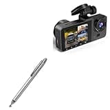 BoxWave Stylus Pen Compatible with EMRSTORES-Y15 Dash cam (2 in) - DualTip Capacitive Stylus, Fiber Tip Disc Tip Capacitive Stylus Pen - Metallic Silver