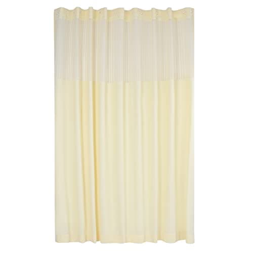 SOKDNHF Room Divider Curtain 12 ft Wide x 8 ft Tall Partition Cubicle Curtain, Hospital Curtains with Mesh Top & Hooks, Privacy Curtains for Room Divider, Beige