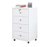 YXEDPBF Solid Wood Lateral File Cabinet with Lockable Drawer and Mobile Design for Office Organization