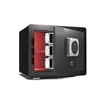 fireproof safe Small Safe Box with Fingerprint Digital Keyboard Biometric Security Safe Removable Shelf for Office Hotel(Black)