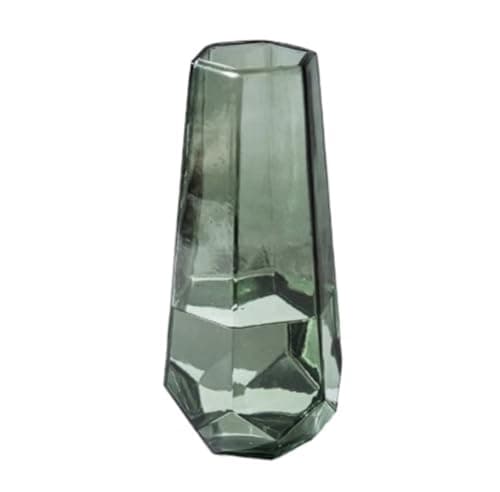Ruvoo Vases for Decor Flower Vase Glass Vase for Flowers Cute Aesthetic Room Decor Unique Rhombus Vase Modern Home Office Wedding Decor Vase for Flowers (Color : A, Size : 10 * 10 * 28.5cm)