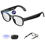 Wvryrv AI Smart Glasses with Camera 8MP, 4K Video, Bluetooth Sunglasses for Men Women, Wireless Charging, Real-Time Translation, Voice Assistant, Object Recognition, Long Battery Life - 3 Lenses