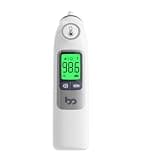 femometer Ear Thermometer for Adults and Kids, 1-Second Infrared Digital Thermometer with 30 Memory Recall, 3-Color Fever Alarm, Silent Mode, 21 Disposable Probe Covers, Storage Case