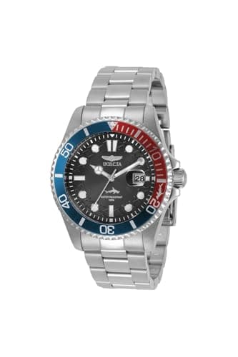 Invicta Pro Diver Stainless Steel Men's Quartz Watch - 43mm, Silver/Blue/Red, Classic