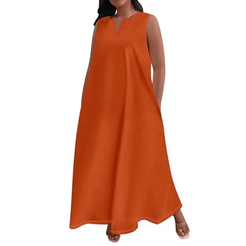 Fashion Sexy Sleeveless V Neck A Line Maxi Dress for Women Casual Loose Boho Floral Print Sundress Elegant Simple Empire Waist Flowy Shift Dresses Wedding Guests Outfits 4XL