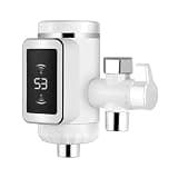 Instant Hot Water Heater Faucet, Electric Kitchen Tap Heater with Led Display, On-Demand Tankless Water Heater for Sink, Fast Heating 3000w