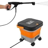 Cordless Electric Pressure Washer Foldable Sprayer Washer (Black Orange)