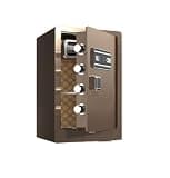 fireproof safe Large Home Safe Box Fingerprint Digital Security Safe with Hidden Compartment Dual Key System for Office(Gold)