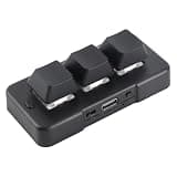 Zunate 3 Key Macro Keypad, Mini Mechanical Programmable Keypad with RGB Backlit and USB Plug and Play, 3 Keys Macro Pad for Computer Gaming and OSU (Black)