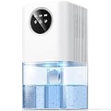 Dehumidifiers for Bedroom, 63 OZ Water Tank, Quiet Small Dehumidifiers for Basement Home Bathroom with Auto Shut Off, 7 Colors LED Light, White