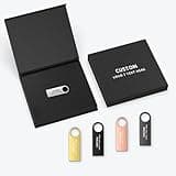 CarryBright Custom Logo USB Flash Drives Bulk, Metal USB Drives with Logo and Text, Custom Packaging for Corporate Events, Trade Shows, Business Gifts and Wedding Gifts(2G,100PCS)