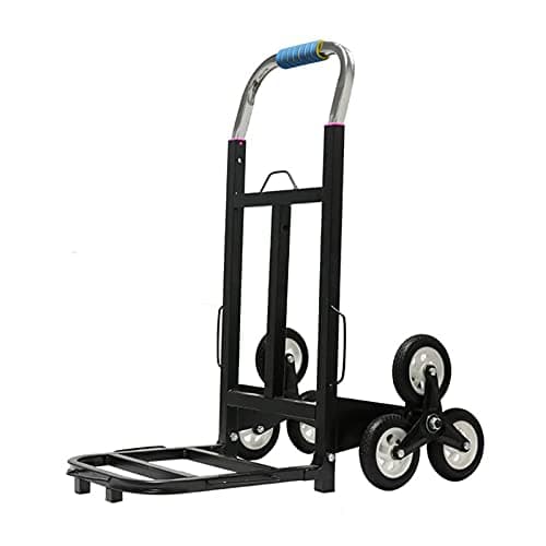 GAOFEMZ Hand Trucks Folding Portable Hand Trucks, 6-Wheel Stair-Climbing Wheel Trolley, 100kg Large-Capacity Cargo Pull Cart, for Shopping Luggage Transportation