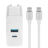 INSIGNIA USB-C Cables for Charging, Data Transfer & Device Connectivity, Multiple Connector Types and Lengths, Black (32W USB-C & USB Wall Accesory w/ 4 ft USB-C Cable)