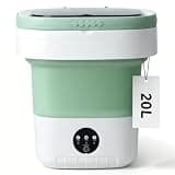 Portable Washing Machine 20L Mini Foldable Washer with Spin Basket, 3 Modes for Travel & Small Spaces,Green