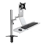 SDdPulse Monitor Arms 13"-27" Single Monitor Stand Wall- Mounted Monitor Mount Stand with Keyboard Tray Height Adjustable Monitor Mount Holds Up to 17.6lbs Monitor Accessories