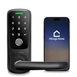 ULTRALOQ Latch 5 Smart Lock, World's First WiFi Smart Lever Lock, Auto-Lock, Touchscreen Digital Keypad, Fingerprint Door Handle for Home Front Door, Rental, Office, App Remote Control, Black