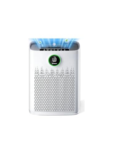 Air Purifiers for Home Large Room, Cover Up to 2400 Ft² with True HEPA Filter, Smart Mode, PM2.5 Air Quality Display, 22dB Sleep Mode, Aromatherapy with 2X-Purification & 360°Air Outlet, HAP603