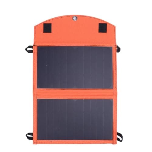 Zunate 14W Folding Solar Panel, Monocrystalline Silicon Charger with USB A and Type C Ports for Smartphone, Camera, and Tablet Outdoor Camping Emergency Power