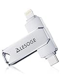 MFi Certified 256GB Flash Drive for iPhone Photo Stick Thumb Drive, USB Memory Stick iPhone Flash Drive for Photos Videos, High Speed Jump Drive External Storage for iPhone/iPad/Android/PC (Silver)