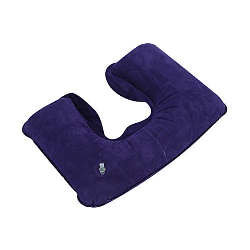 Qiilu Ergonomic Inflatable Travel Pillow for Airplane - Portable Lightweight Inflatable U Shape Neck Pillow Soft Headrest Air Cushion for Travel - Comfortable Neck Head Rest for