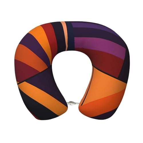Retro Abstract Geometric Pattern Travel Pillow Super Lightweight Portable Memory Foam U Shaped Neck Pillows Detachable