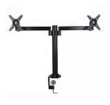 Height Adjustable Double Monitor Stand, 10-27 Inch Screens, Swivel Arm, Big Base, 405mm Adjustable for Desk, Supports Up to 8kg, Ergonomic Design