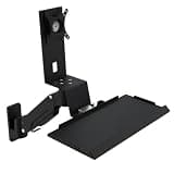 Monitor and Keyboard Wall Mount, Heavy Duty Single Monitor Workstation, with Folding Keyboard Tray, Gas Spring Arm - Height Adjustable, for 15"-32" Screen, Max Load 10 Kg (Black 610mm)