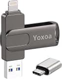 MFi Certified 512GB Flash Drive for iPhone & iPad, High-Speed Photo Stick for External Memory Storage, Backup & Transfer Files, USB Stick for iPhone/iPad/iOS/Android/PC (Available Space: ~484GB)Black