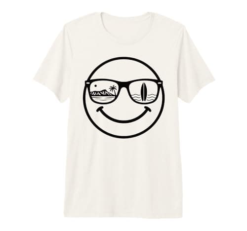Hawaii Retro Happy Face Sunglasses Surf Beach Tropical Surf Premium Tri-Blend T-Shirt