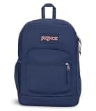 JanSport Cross Town Plus Backpack - Large Main Compartment, Side Water Bottle Pocket, 15-Inch Padded Laptop Sleeve - Navy