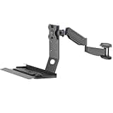 Xoiasth Monitor Wall Mount with Keyboard Tray, Sit-Stand Single Monitor Workstation with Gas Spring Arm, Foldable Typing Platform, Adjustable Height and Angle, Max Load 10 Kg (45cm)