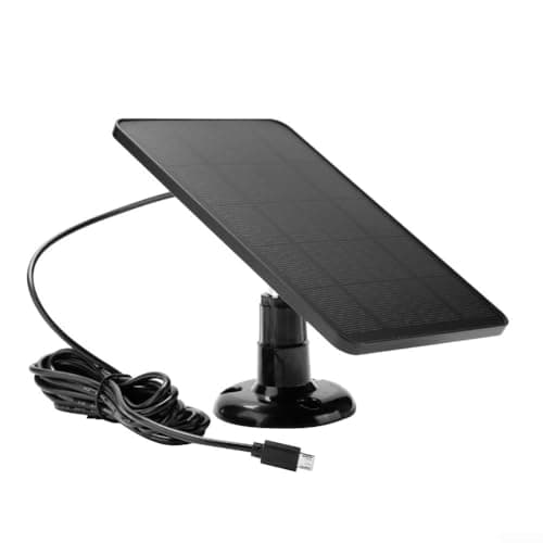 Hosrivae Monocrystalline Solar Panel 4W 5V USB for REOLINK Cameras, Outdoor Weatherproof Charging Board with Mounting Brackets, Black(black)