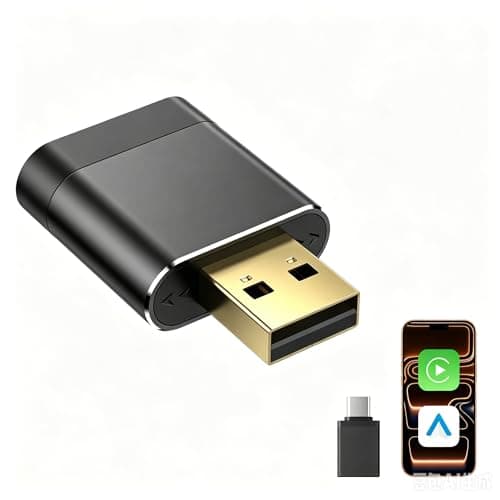 Gleefulia Car Play Wireless Adapter - Ideal for Long-Distance Driving, Daily Commutes, and Vacations. Gold-Plated USB, Metal Housing. Converts Wired to Wireless for iPhone Auto Link