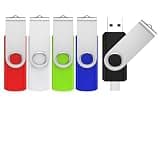 ABLAZE 16GB USB C Flash Drive 5 Pack, Dual USB 2.0+Type C Thumb Drive Stick