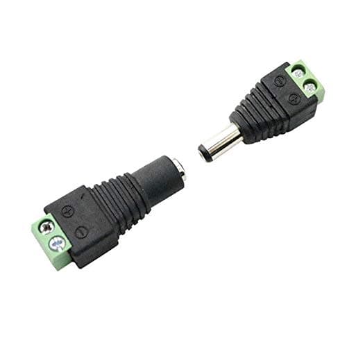 Davitu Electrical Equipments Supplies - LED connector 5.5mm x 2.1mm Female Male DC Power Plug Adapter for 5050 3528 5054 5630 Single Color LED Strip and CCTV Cameras - (Color: 5 Female 5 Male)