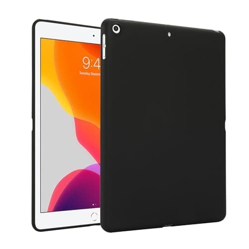 HUOLUNGJIN Case Compatible with iPad 9th/8th/7th Generation 10.2-Inch (2021/2020/2019 Release),Slim Matte TPU Soft Shell Skin Silicone Protective Cover for 9th/8th/7th 10.2-Inch (Black)