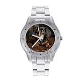 NTVOWPZO Three-Hand Analog Stainless Steel Watches for Men Easy Reader