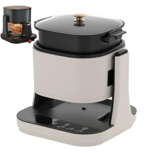 Air Fryer Air fryer,with Multi Function Electric Fryer Adjustable Temperature,Timer,Transparent Bowl(White)