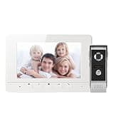ZXFNVXC 7 Inch Intercom System 1000 TVL Door Video Phone Entry Panel Day Night Vision for Home Security (Color : Black) (White)