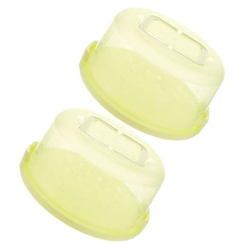 HOMOCONO 2pcs Portable Green Pp Cake Carrier with Handle, Reusable round Cake Storage Box for Party, Bakery Transport and Dessert Freshness
