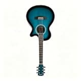 40 Inch Acoustic Guitar for Adults, Basswood Folk Jita, Gloss Blue-Green Musical Instrument(Blue-green)